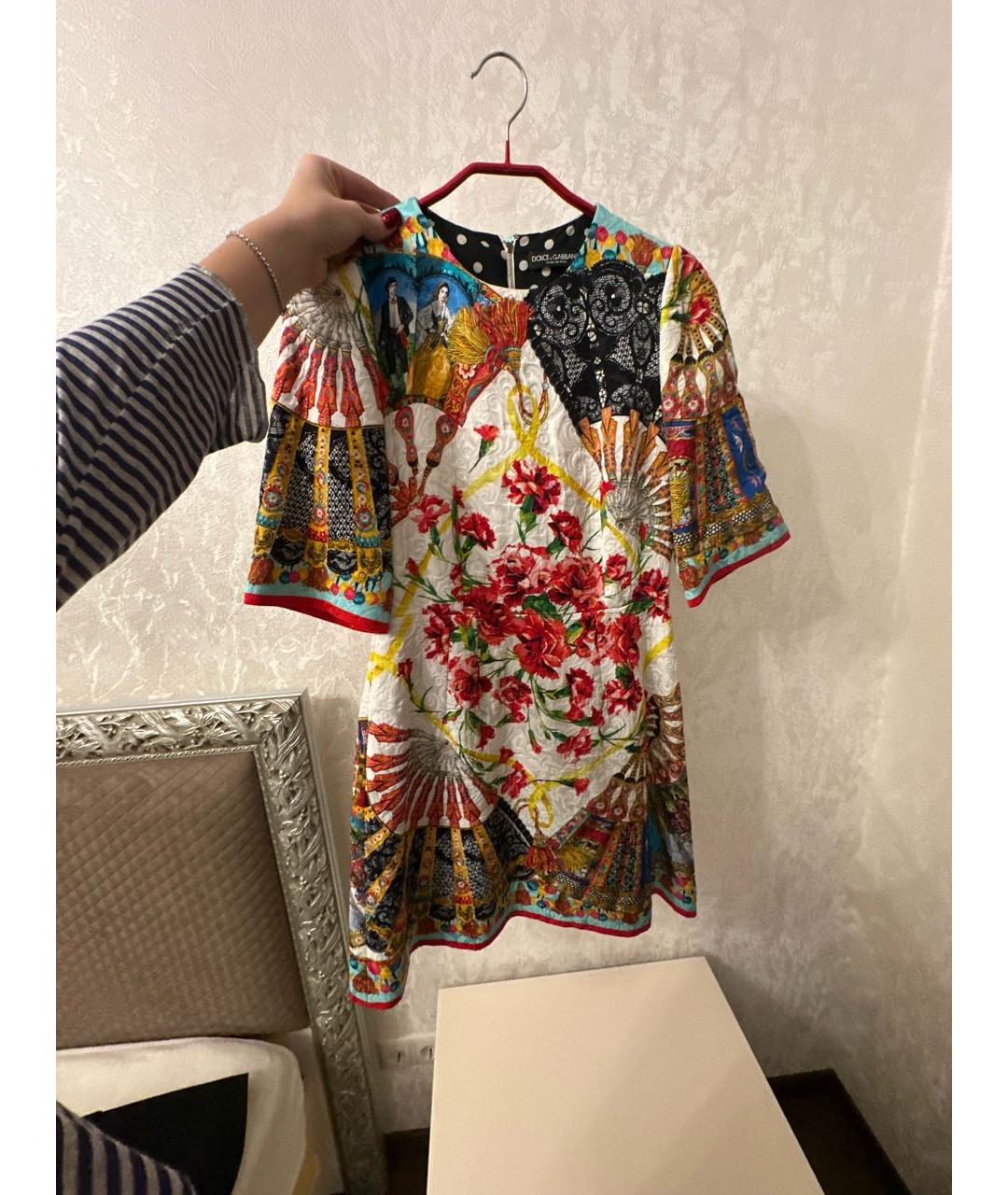 DOLCE&GABBANA Мульти вискозное коктейльное платье, фото 5