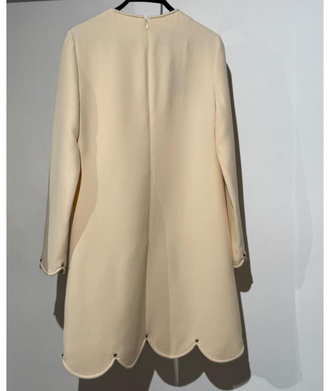 VALENTINO Бежевое шерстяное повседневное платье, фото 2