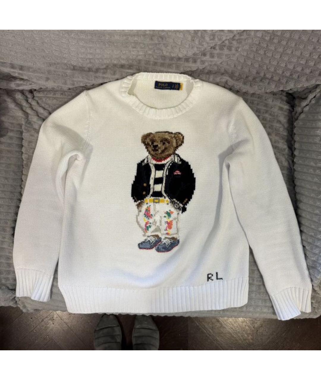 POLO RALPH LAUREN Белый хлопковый джемпер / свитер, фото 6