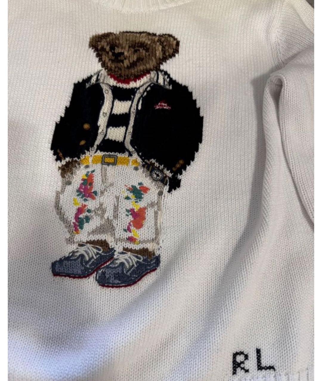 POLO RALPH LAUREN Белый хлопковый джемпер / свитер, фото 4