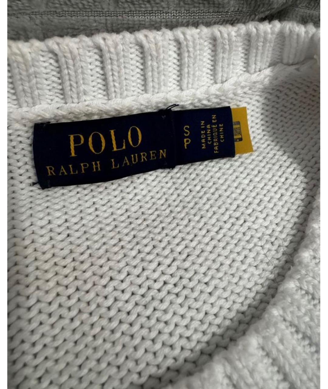 POLO RALPH LAUREN Белый хлопковый джемпер / свитер, фото 3