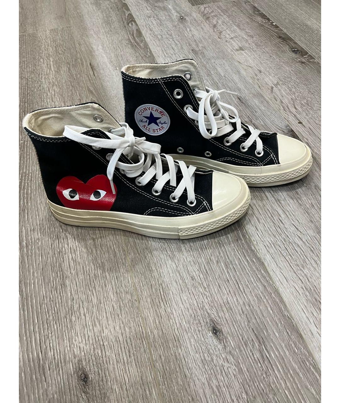 COMME DES GARÇONS PLAY Черные текстильные кеды, фото 4