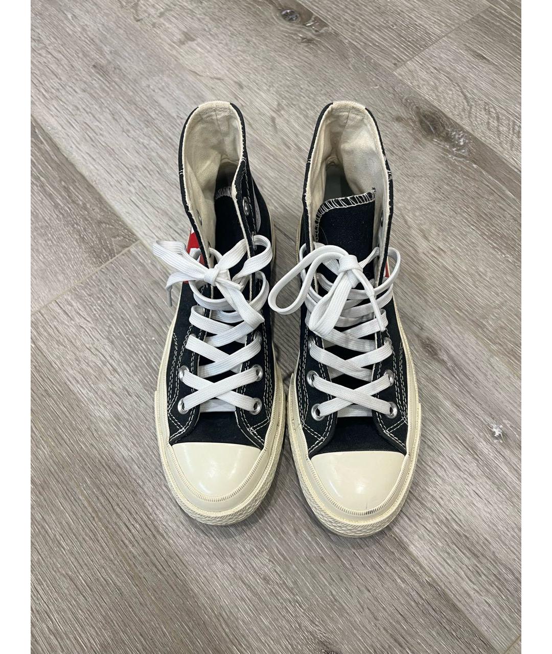 COMME DES GARÇONS PLAY Черные текстильные кеды, фото 2