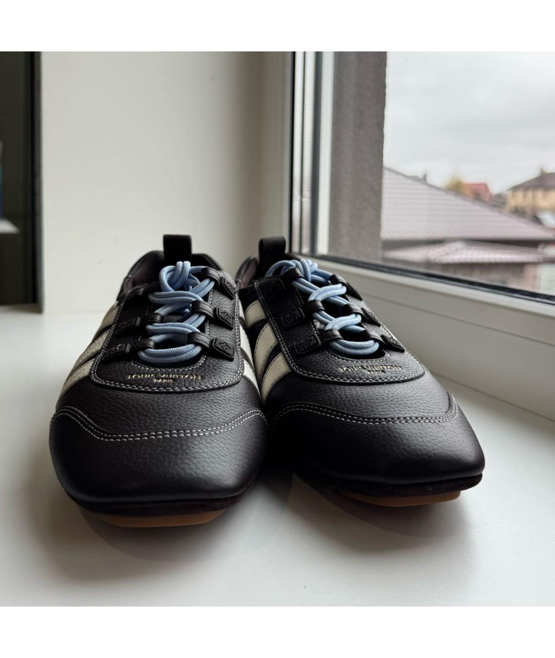 LOUIS VUITTON Коричневые кожаные кроссовки, фото 3