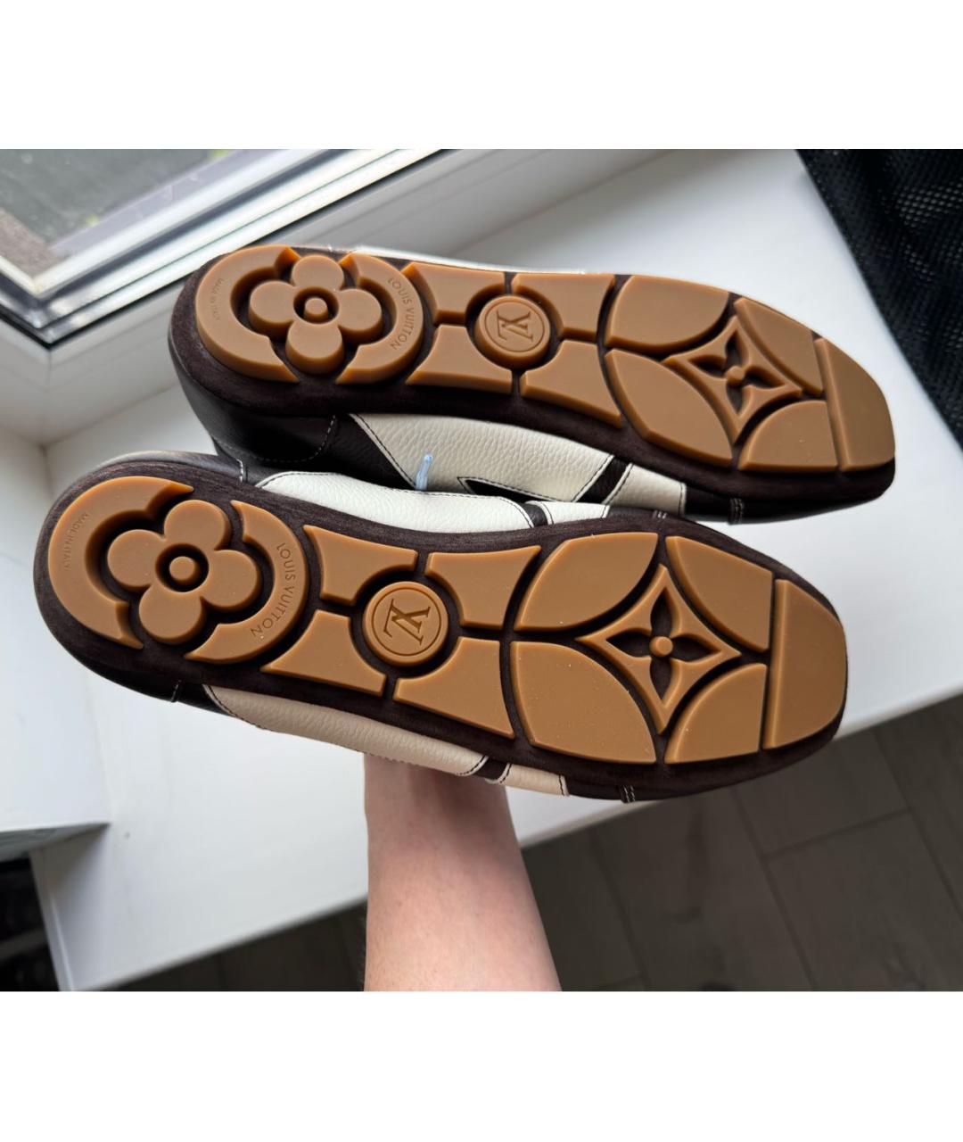 LOUIS VUITTON Коричневые кожаные кроссовки, фото 8