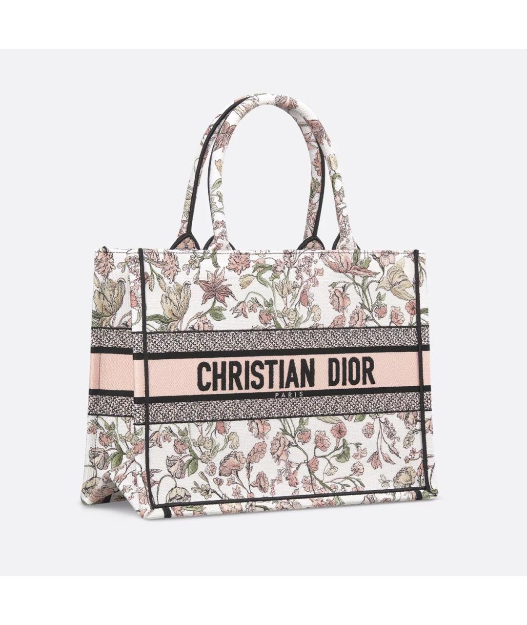 CHRISTIAN DIOR Розовая жаккардовая сумка тоут, фото 3