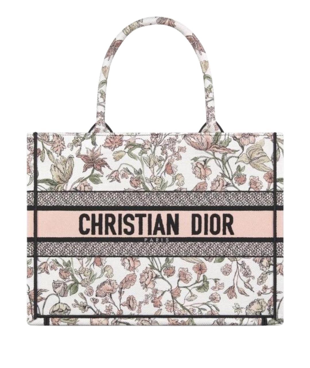 CHRISTIAN DIOR Розовая жаккардовая сумка тоут, фото 1