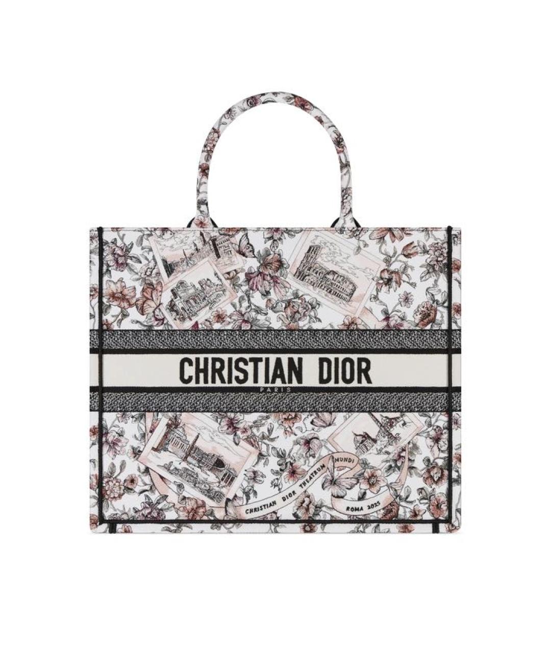 CHRISTIAN DIOR Розовая жаккардовая сумка тоут, фото 6