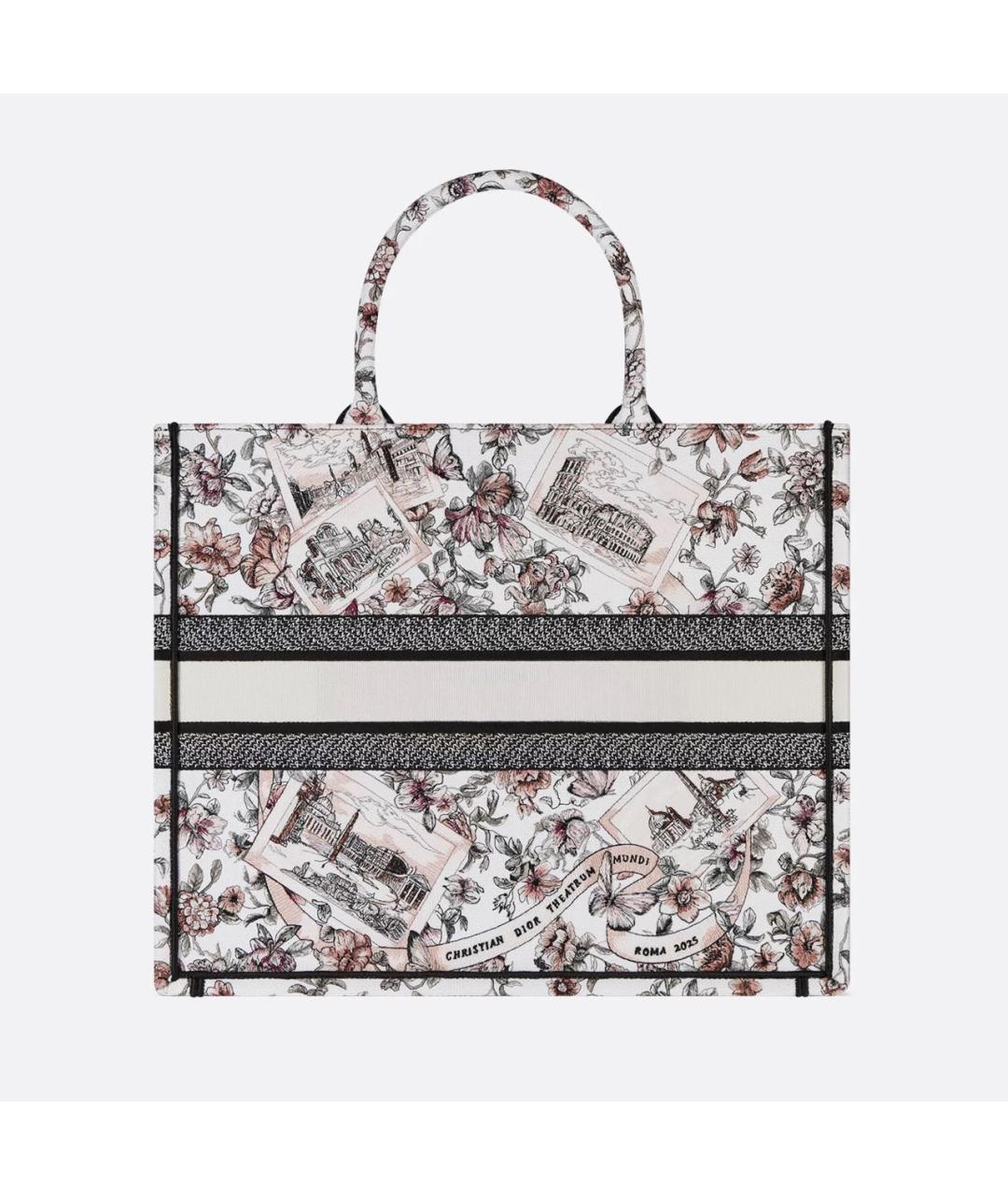 CHRISTIAN DIOR Розовая жаккардовая сумка тоут, фото 2