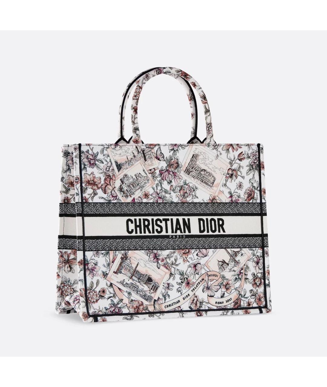 CHRISTIAN DIOR Розовая жаккардовая сумка тоут, фото 3