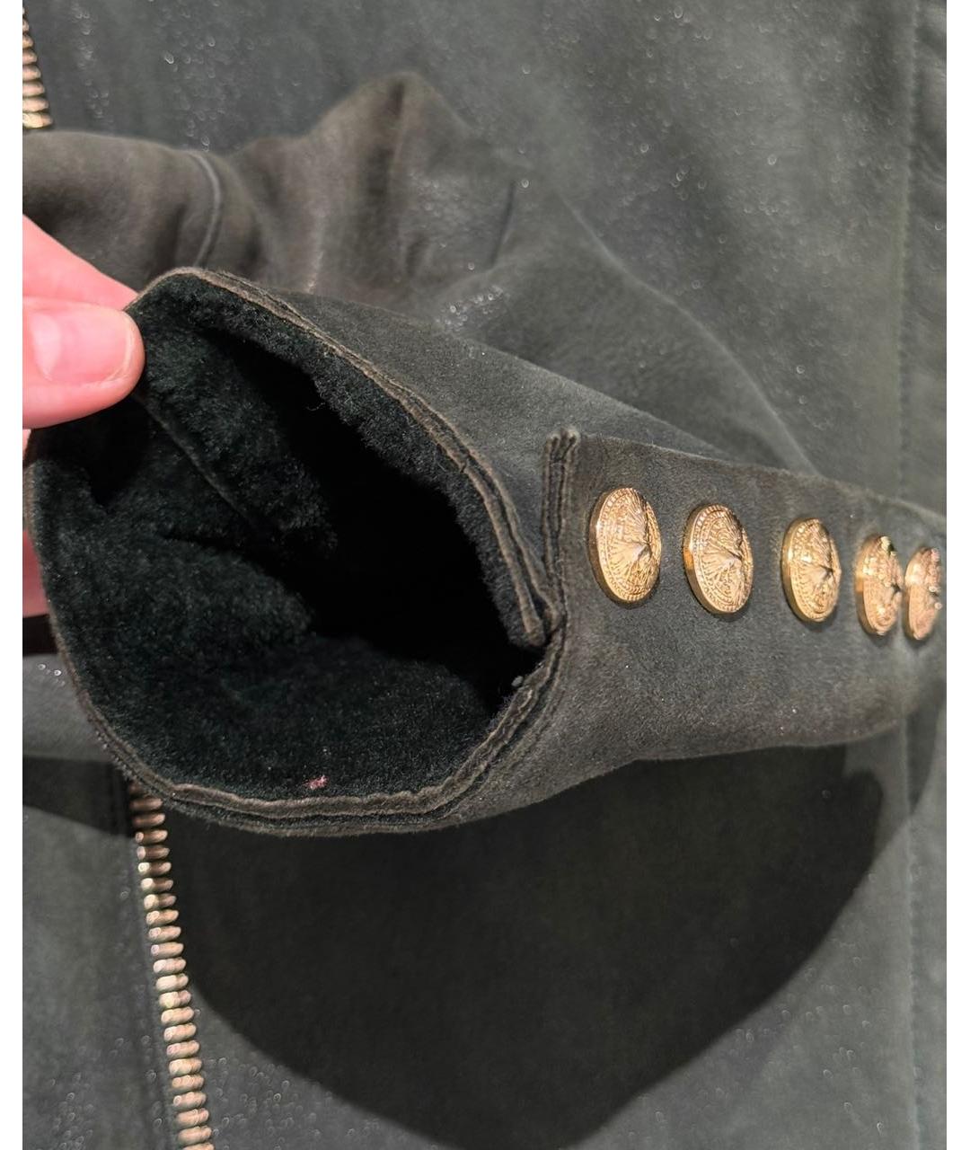 BALMAIN Зеленая кожаная куртка, фото 7