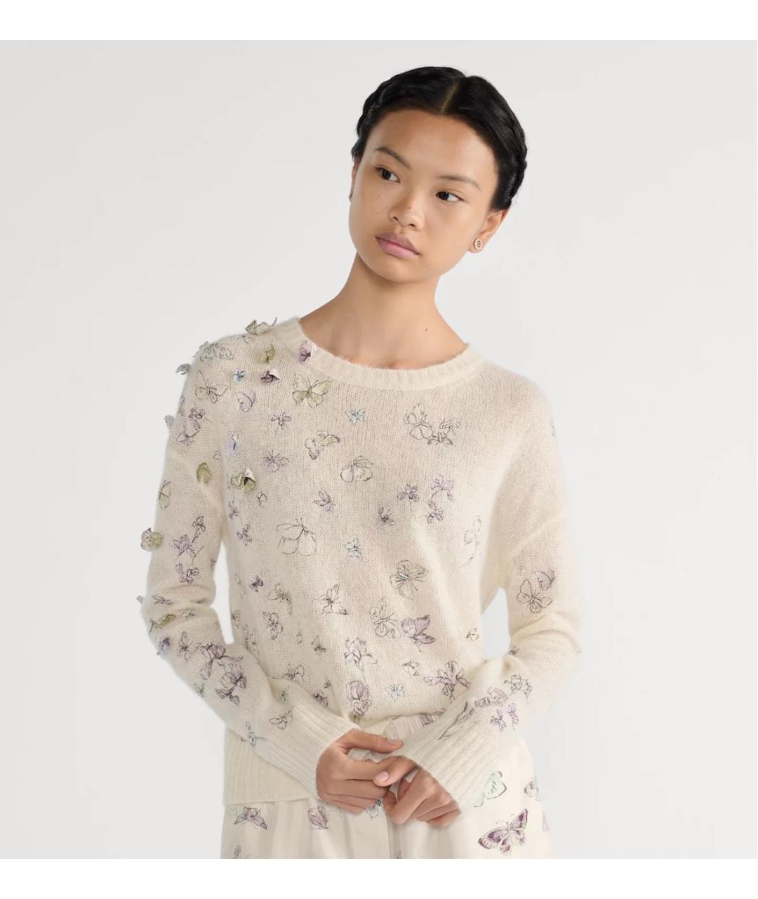 CHRISTIAN DIOR Белый кашемировый джемпер / свитер, фото 3