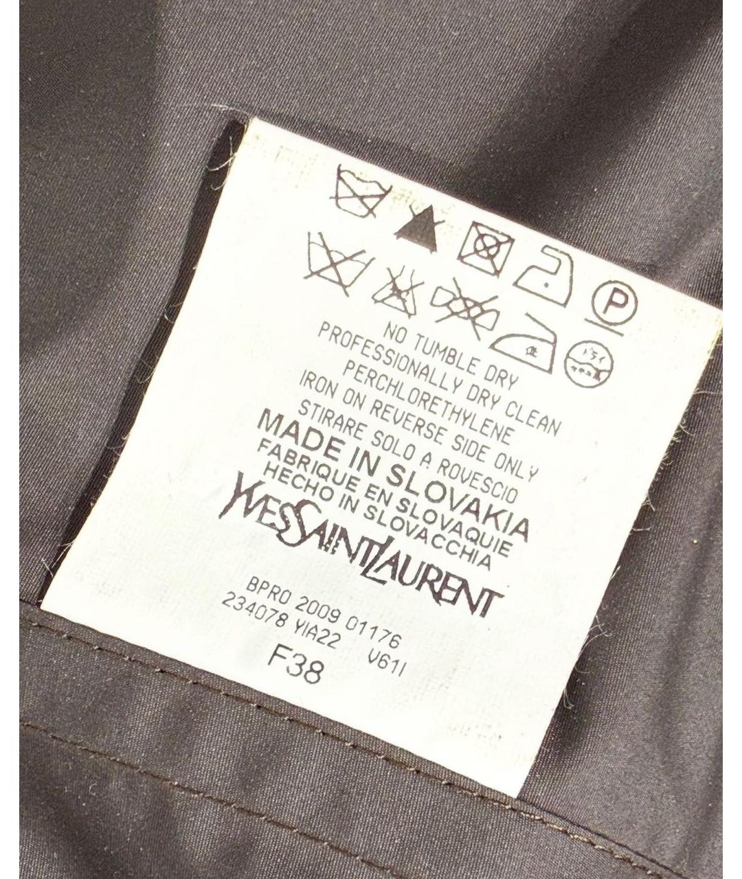 SAINT LAURENT Бордовый полиэстеровый тренч/плащ, фото 7