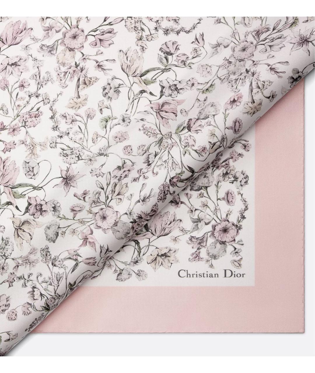 CHRISTIAN DIOR Розовый шелковый платок, фото 3