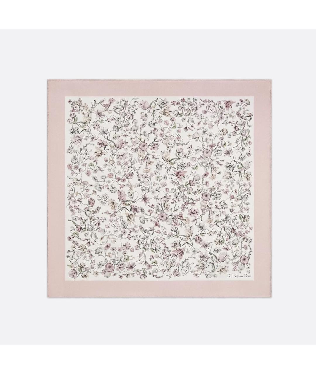 CHRISTIAN DIOR Розовый шелковый платок, фото 4