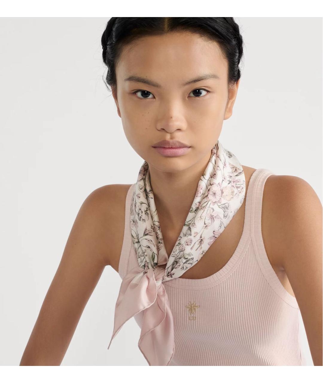 CHRISTIAN DIOR Розовый шелковый платок, фото 2