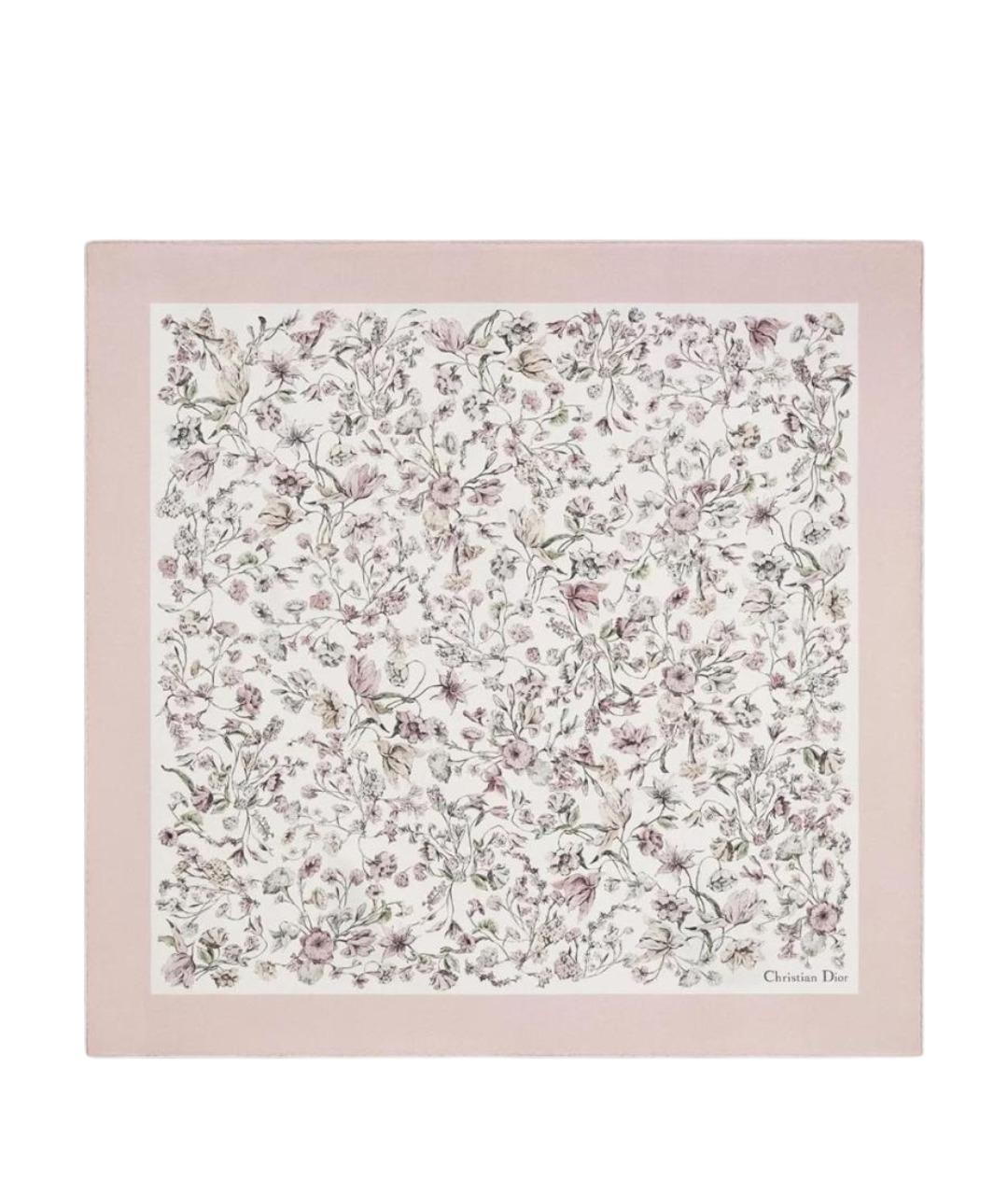 CHRISTIAN DIOR Розовый шелковый платок, фото 1