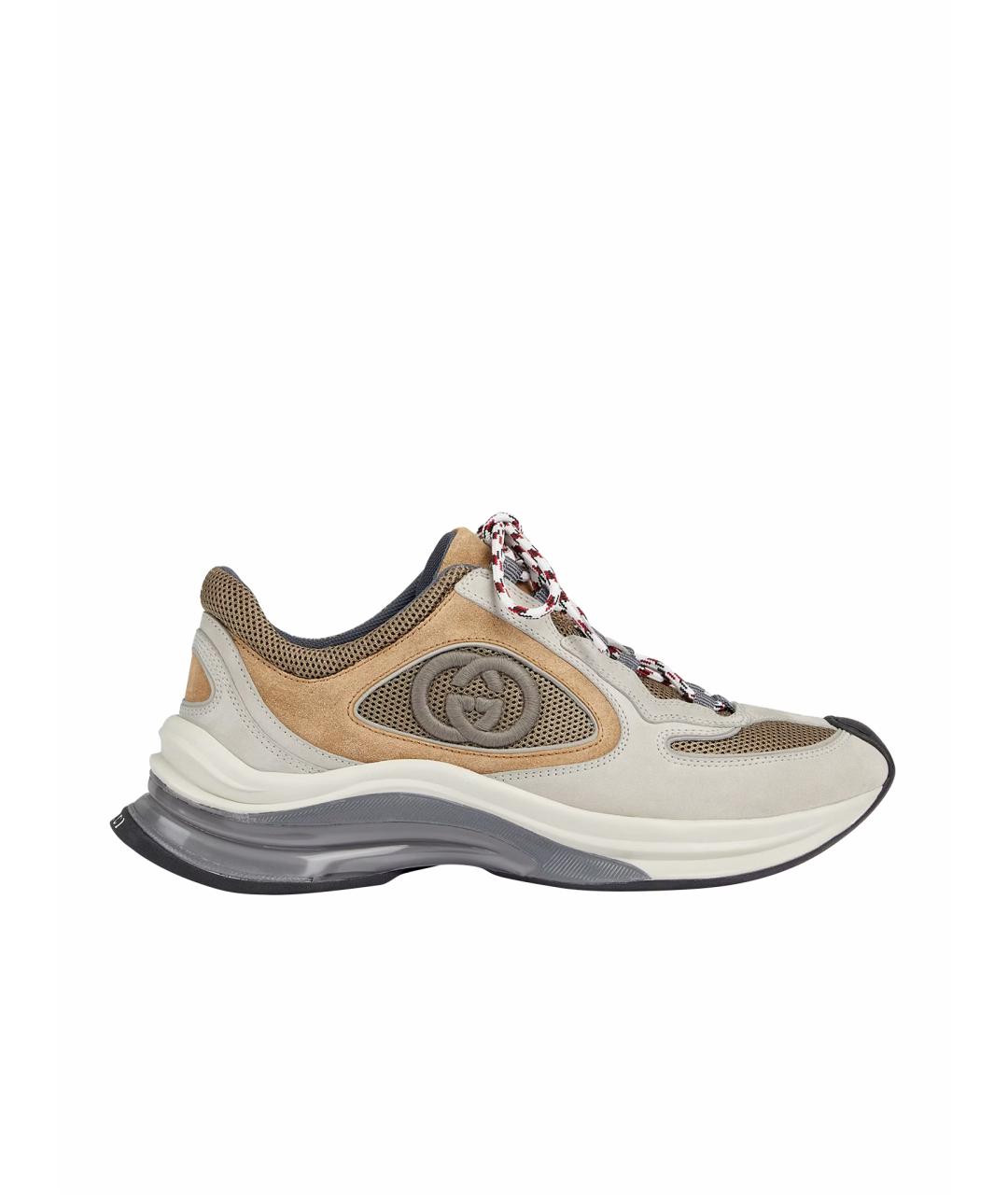 GUCCI Коричневые кожаные кроссовки, фото 1