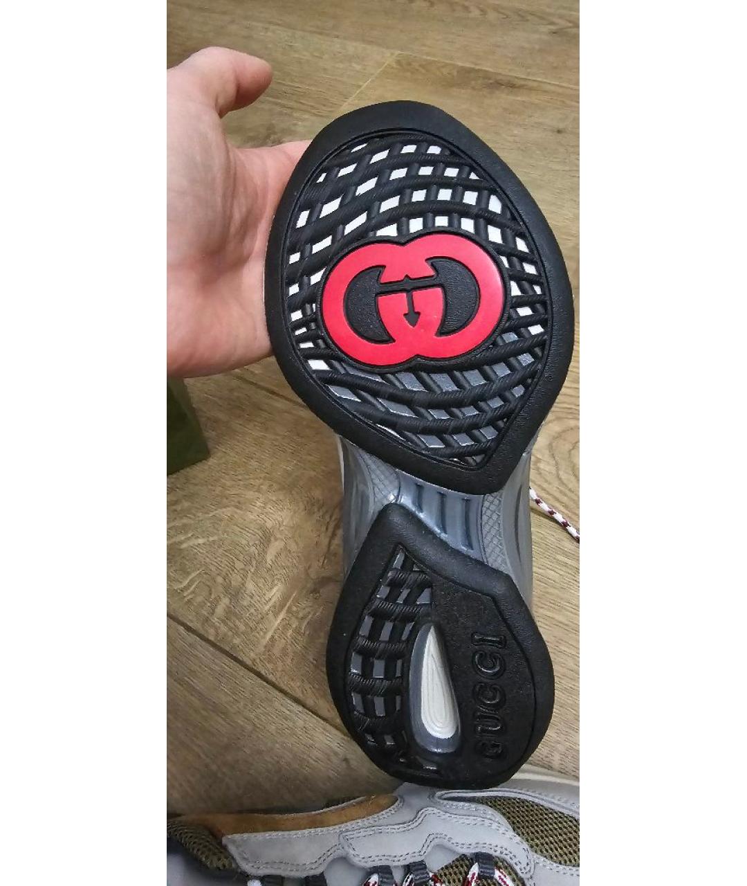 GUCCI Коричневые кожаные кроссовки, фото 7