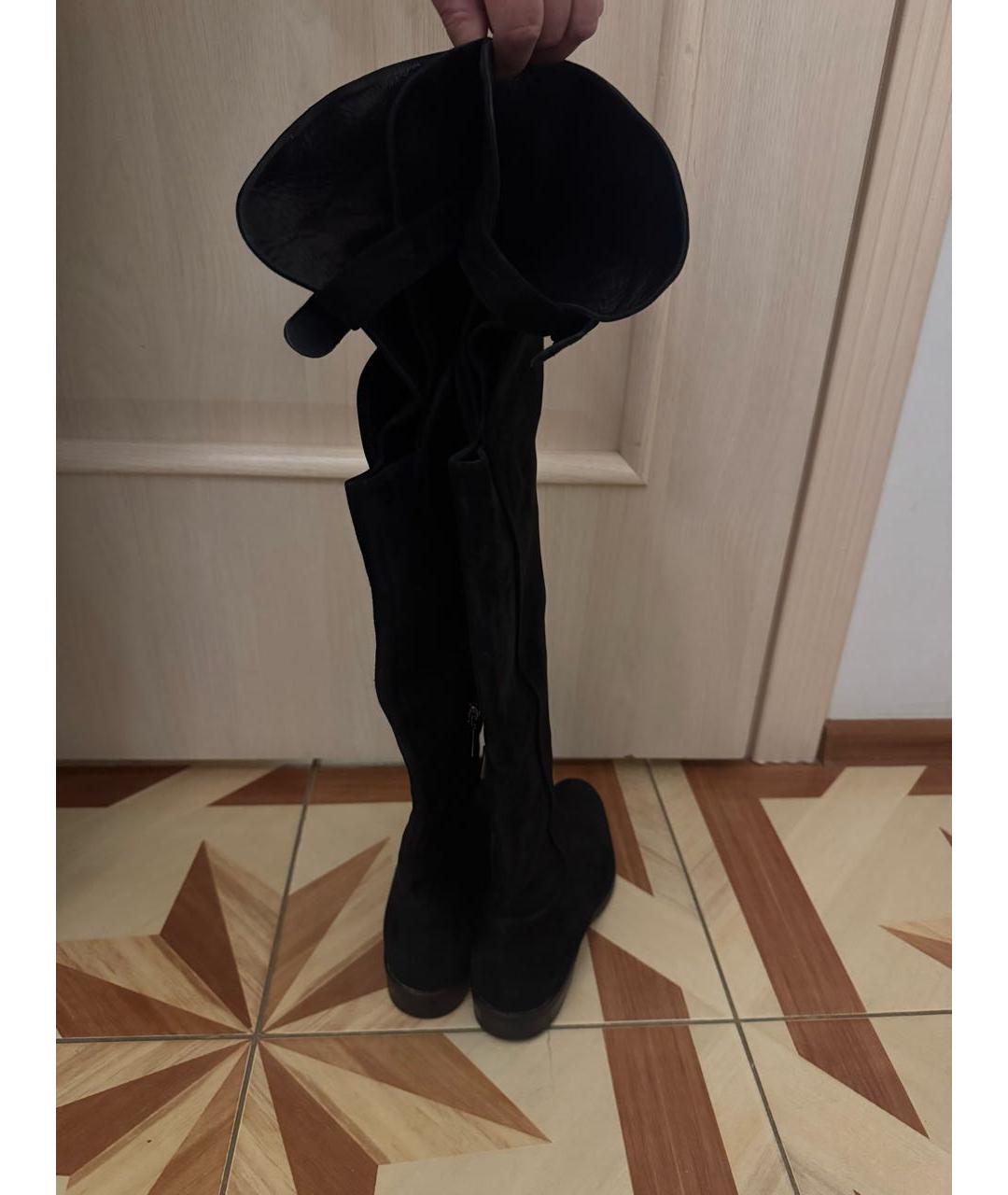 DOLCE&GABBANA Черные замшевые ботфорты, фото 3