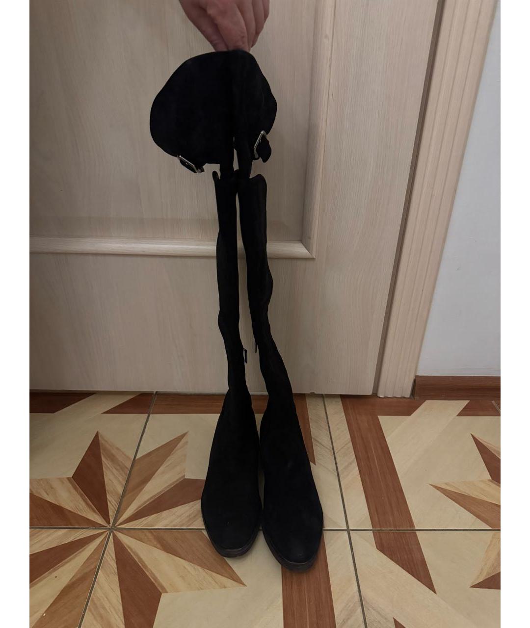 DOLCE&GABBANA Черные замшевые ботфорты, фото 2