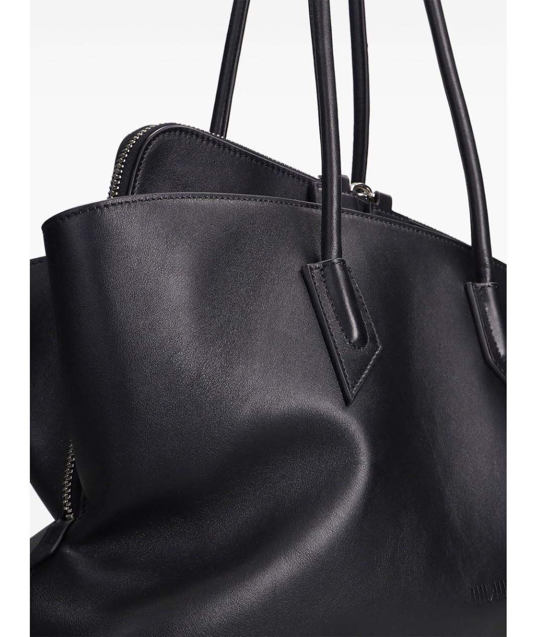 THE ATTICO Черная кожаная сумка тоут, фото 4