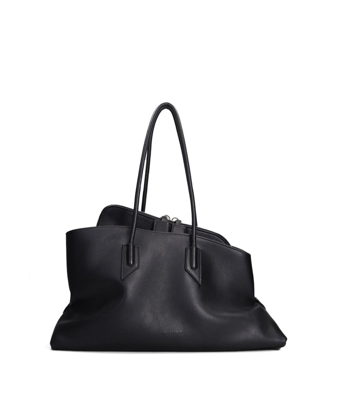THE ATTICO Черная кожаная сумка тоут, фото 1