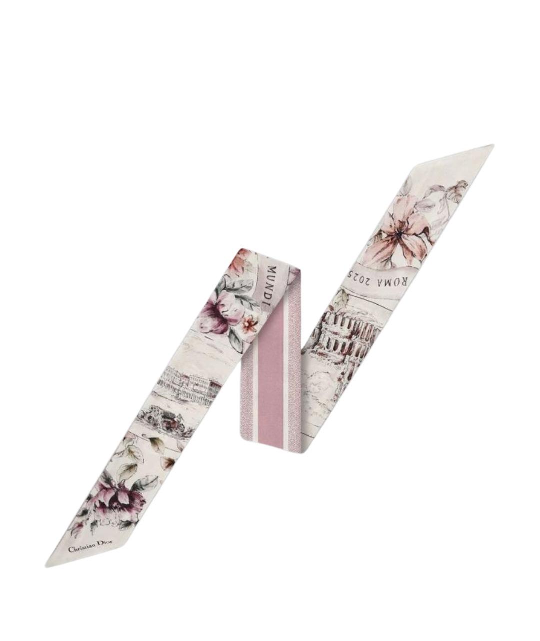 CHRISTIAN DIOR Белый шелковый платок, фото 1