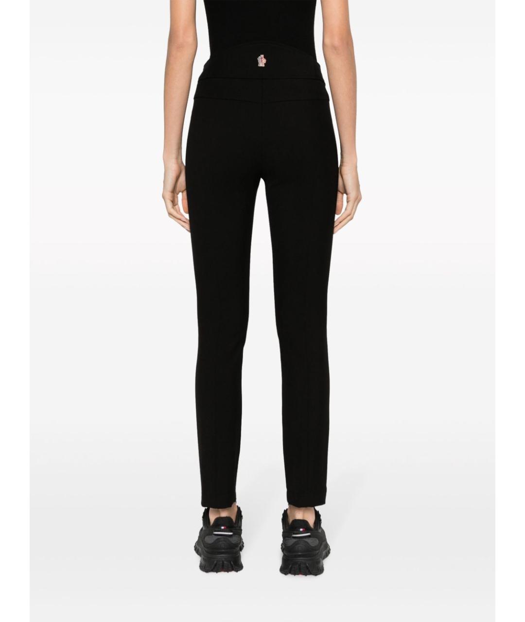 MONCLER GRENOBLE Черные полиамидовые прямые брюки, фото 3