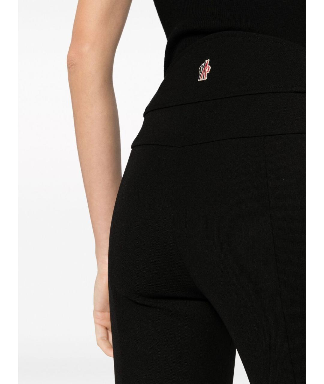 MONCLER GRENOBLE Черные полиамидовые прямые брюки, фото 4