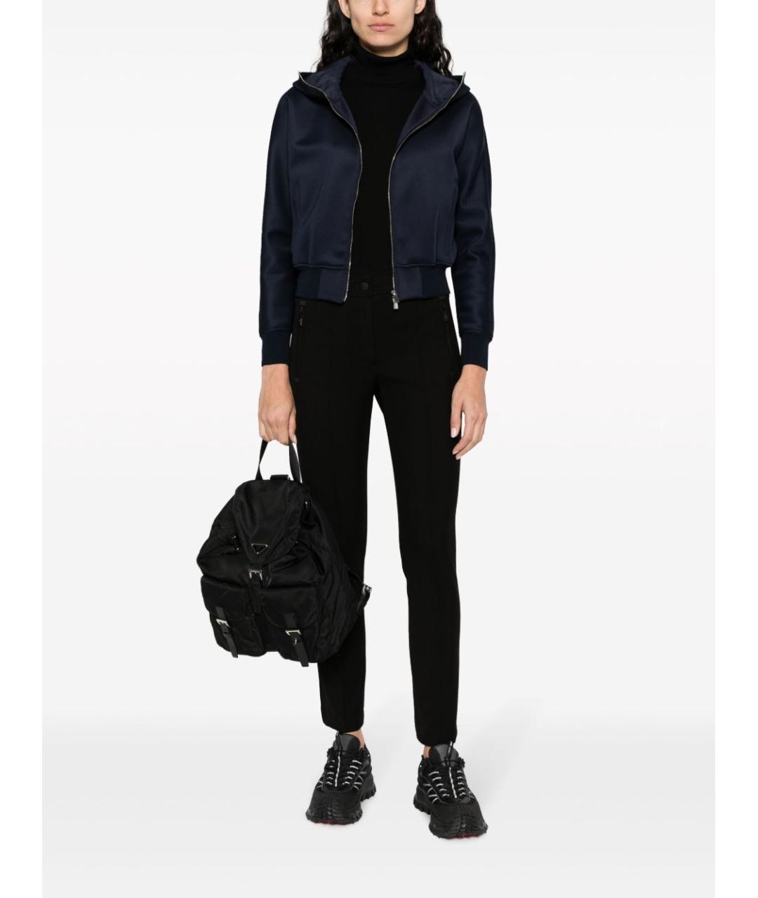 MONCLER GRENOBLE Черные полиамидовые прямые брюки, фото 5