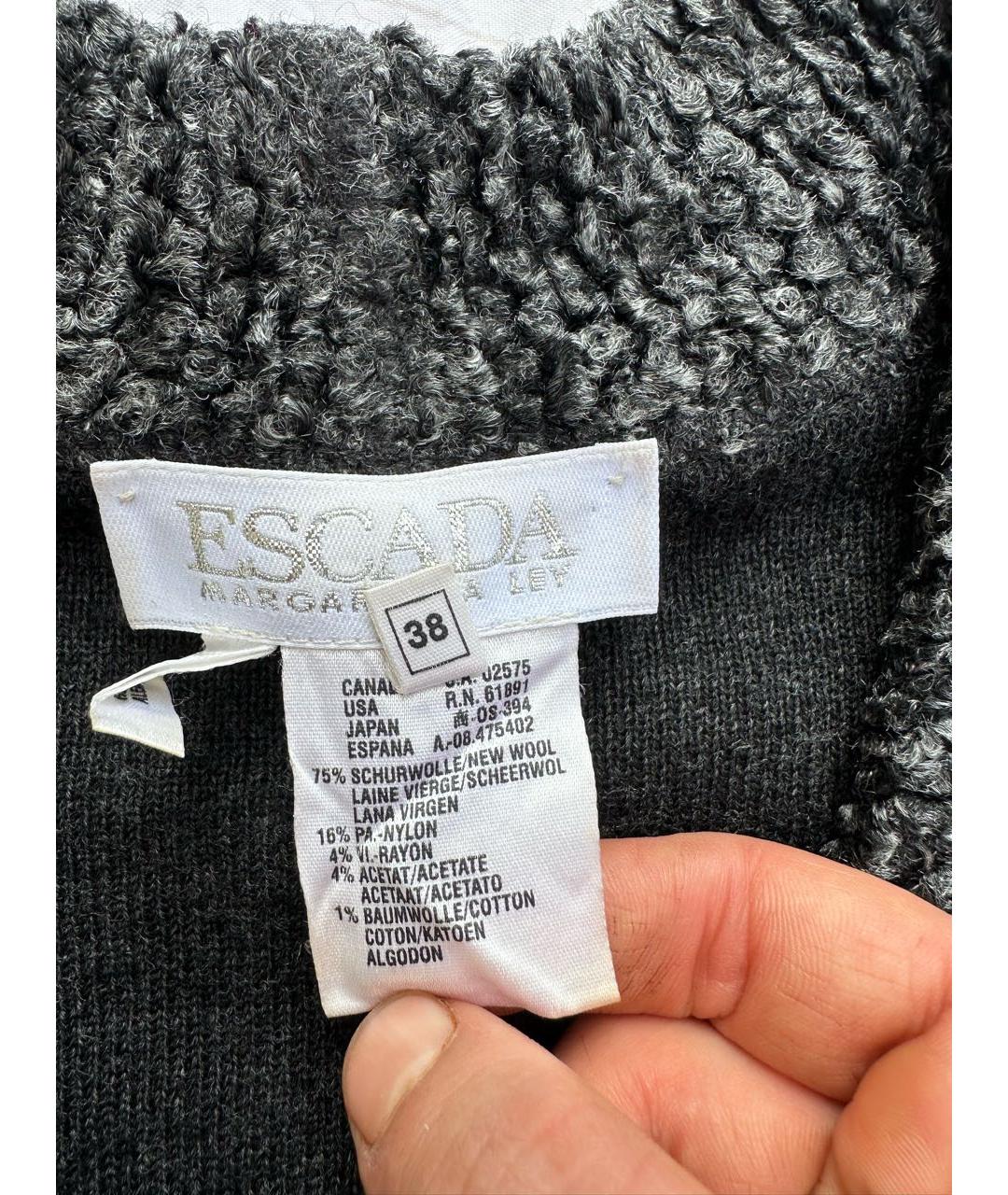 ESCADA Антрацитовый шерстяной кардиган, фото 6
