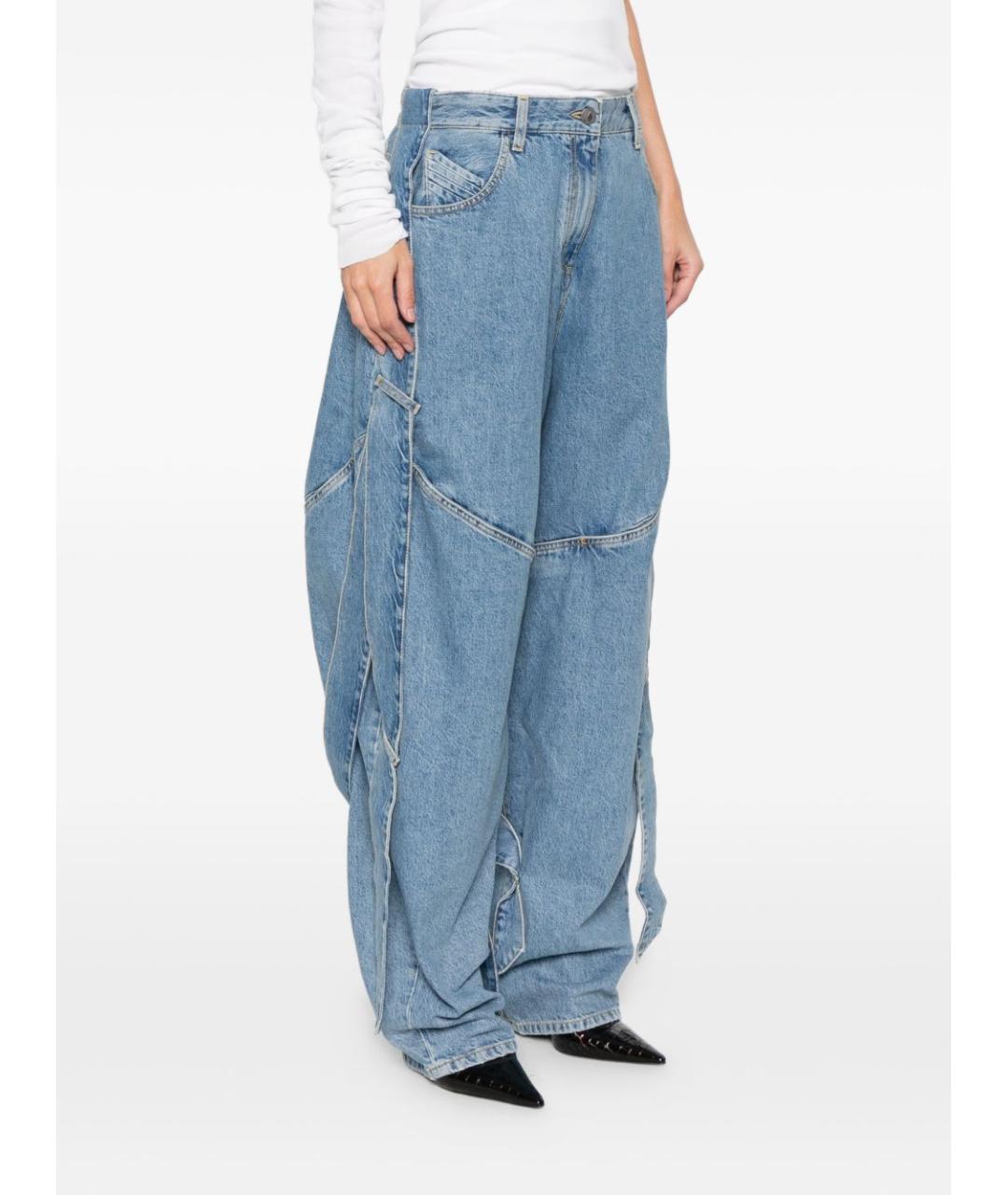 THE ATTICO Голубые хлопковые прямые джинсы, фото 4