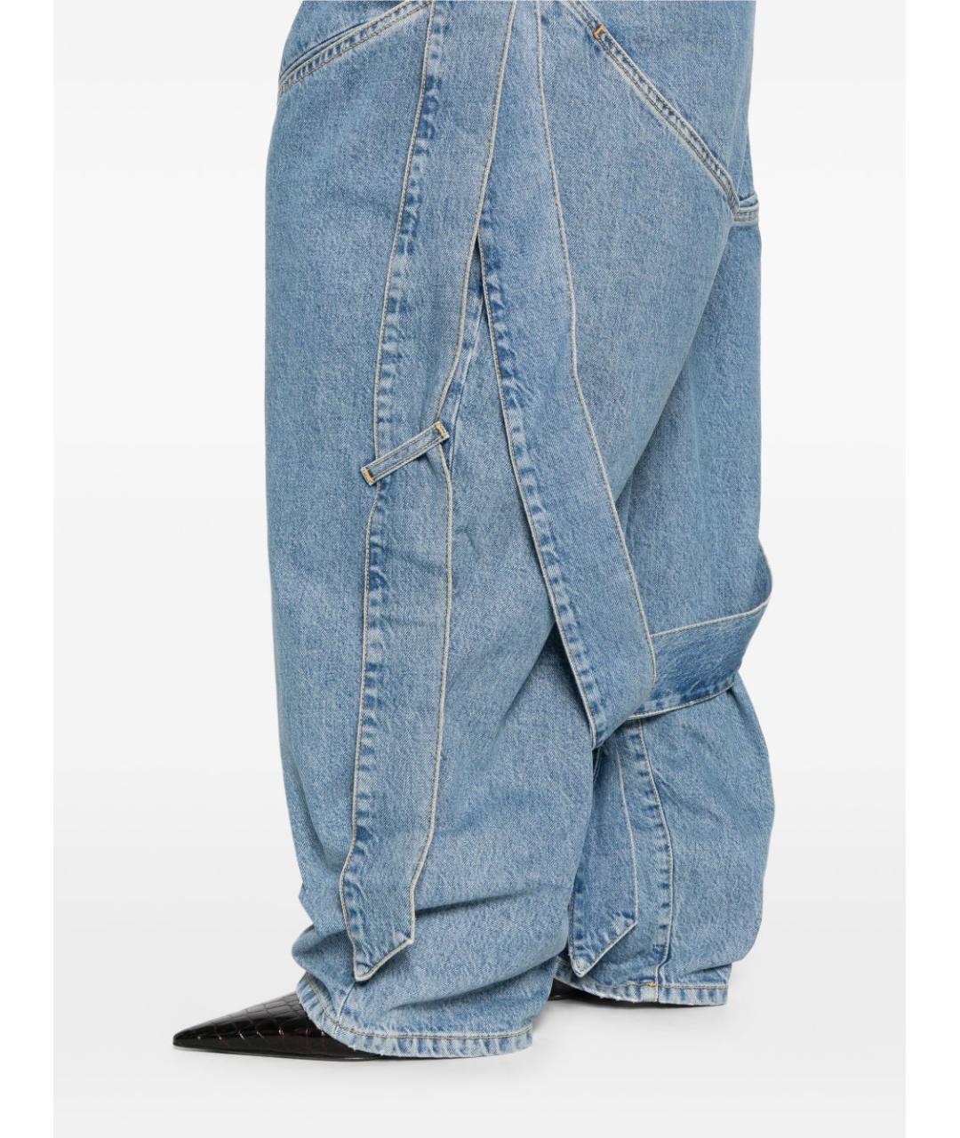 THE ATTICO Голубые хлопковые прямые джинсы, фото 5