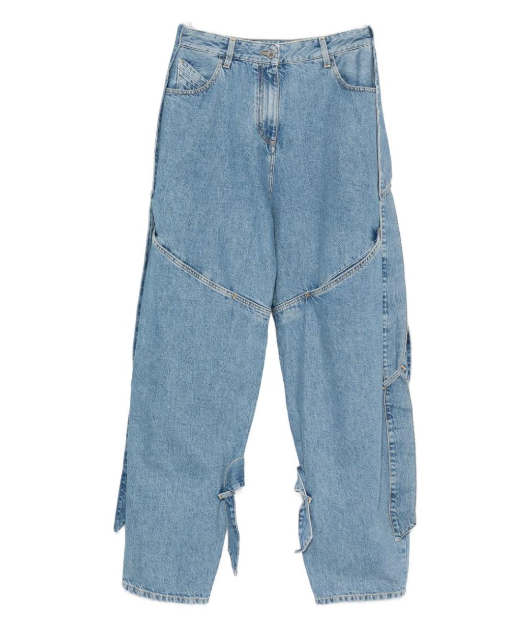THE ATTICO Голубые хлопковые прямые джинсы, фото 1