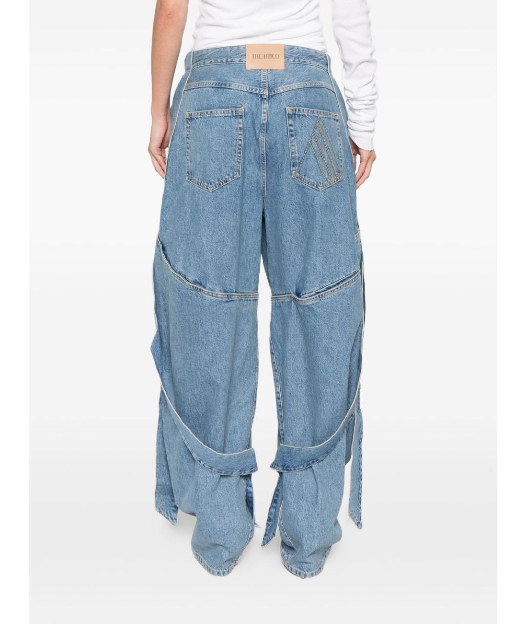 THE ATTICO Голубые хлопковые прямые джинсы, фото 3