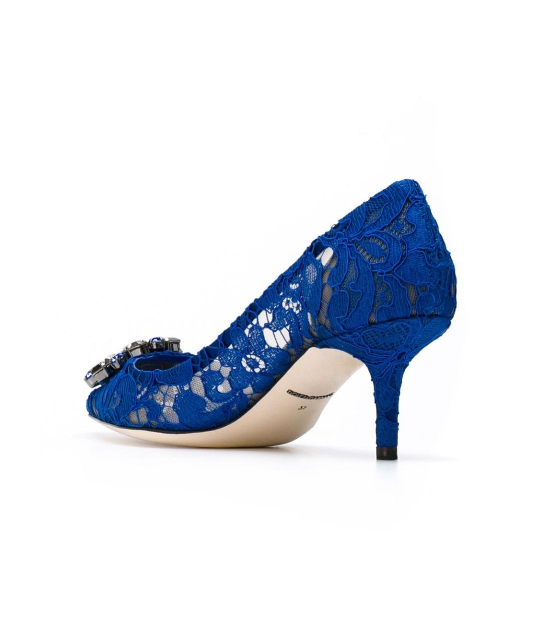 DOLCE&GABBANA Синие текстильные туфли, фото 2