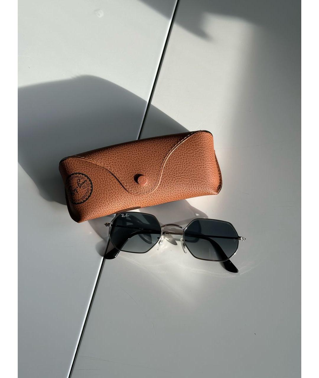 RAY BAN Серебряные металлические солнцезащитные очки, фото 6