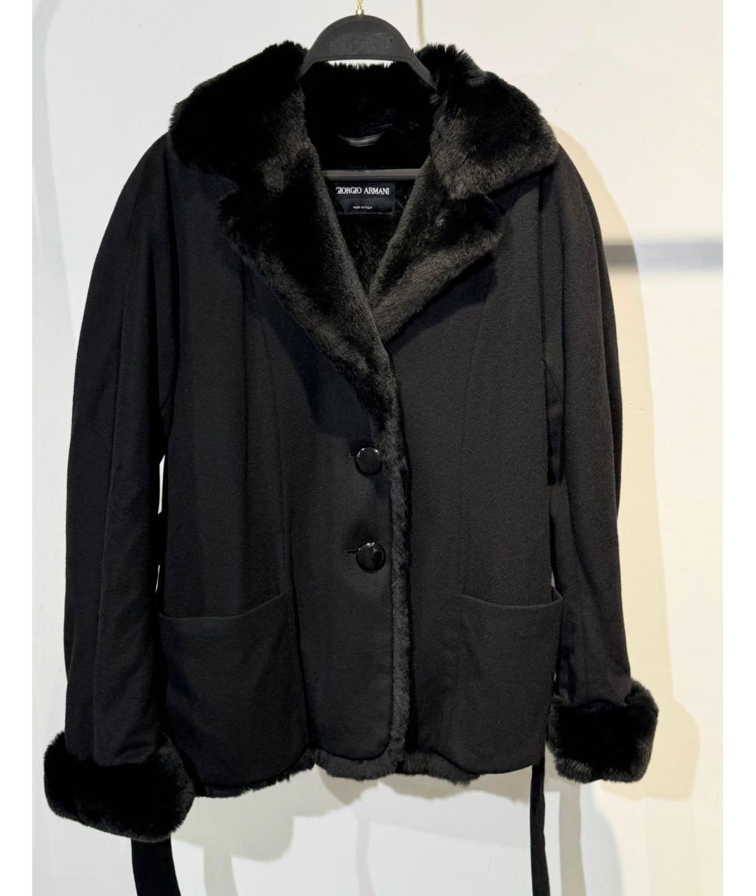 GIORGIO ARMANI Черное кашемировое пальто, фото 6