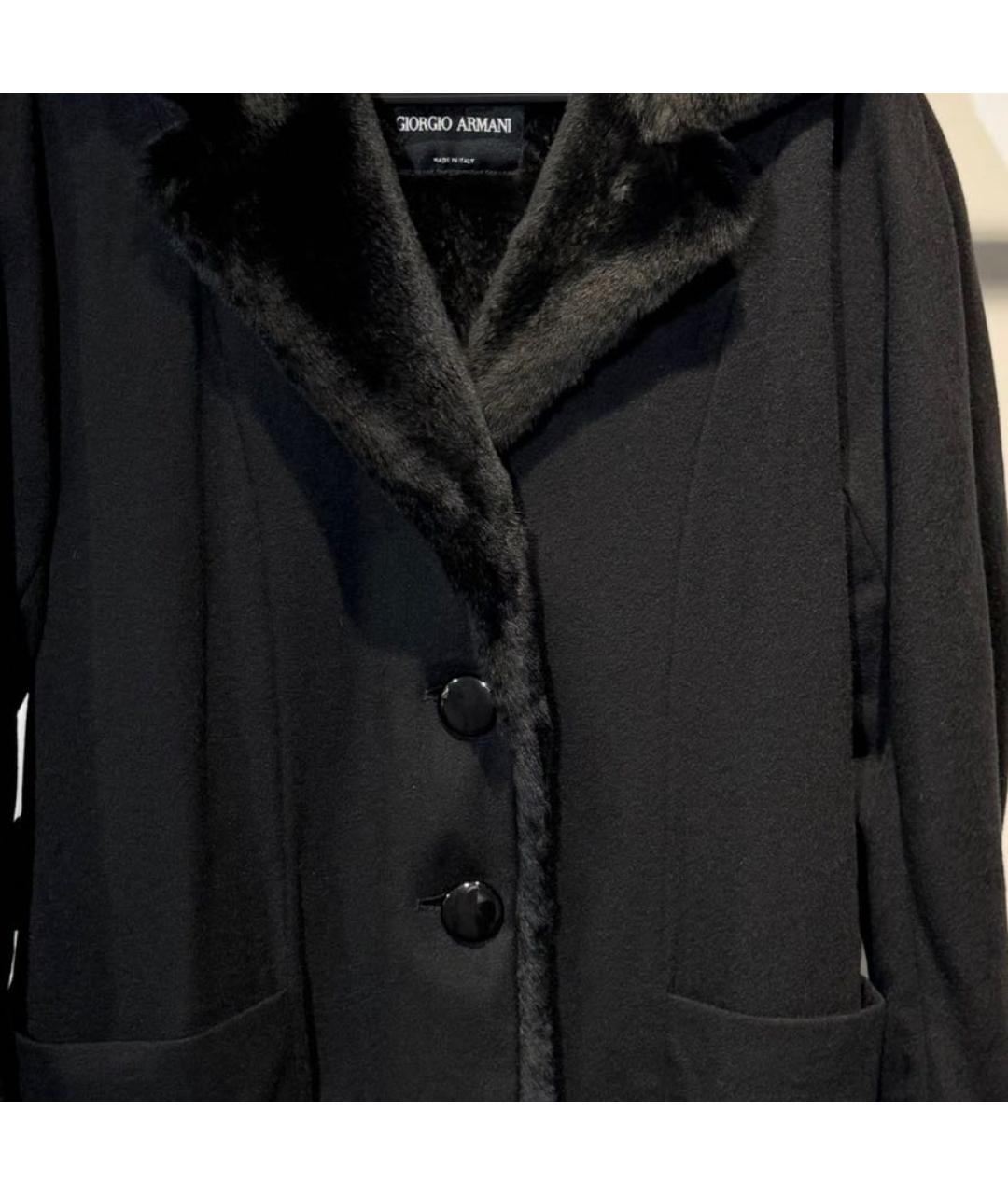 GIORGIO ARMANI Черное кашемировое пальто, фото 4