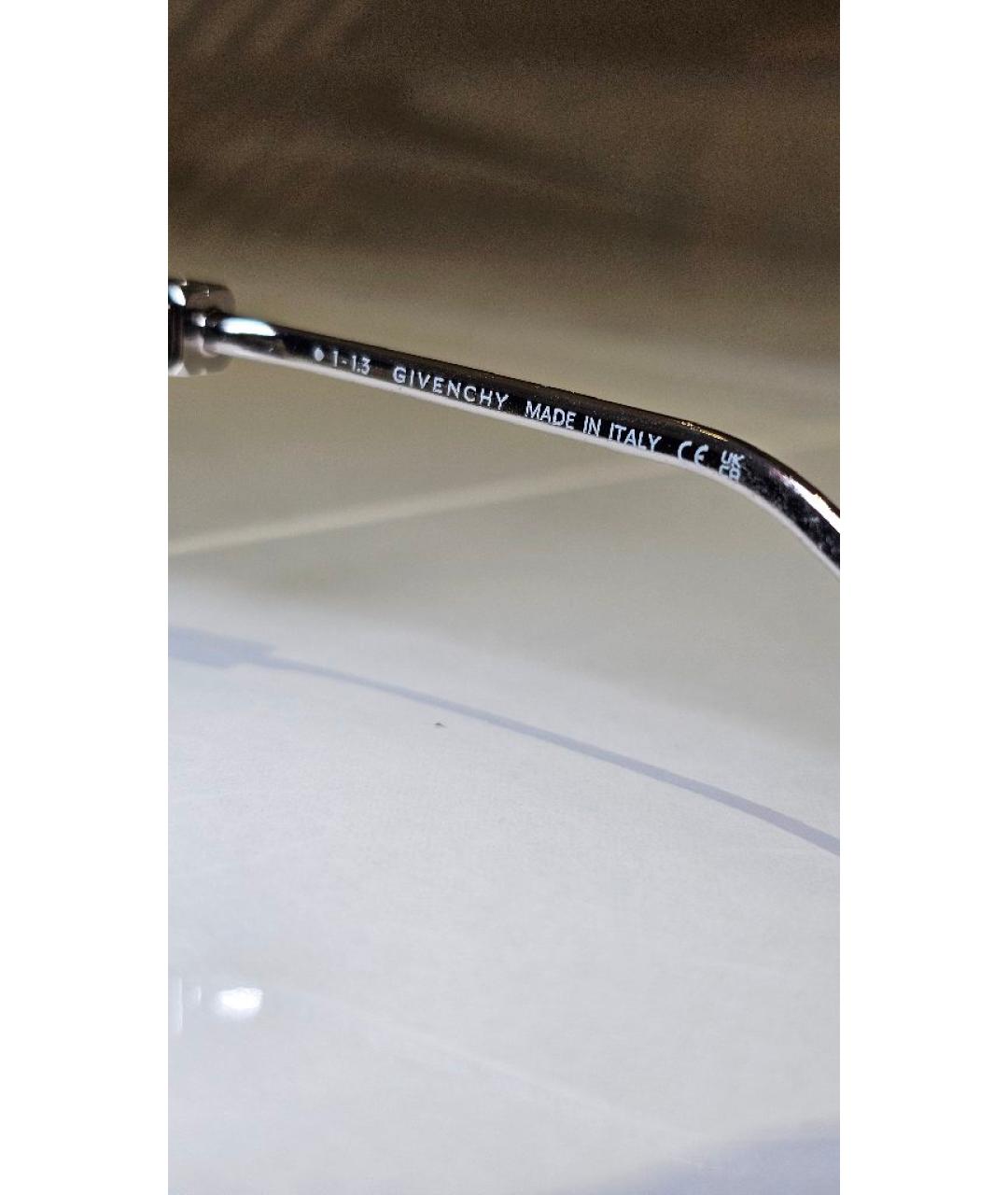 GIVENCHY Серебряные металлические солнцезащитные очки, фото 6
