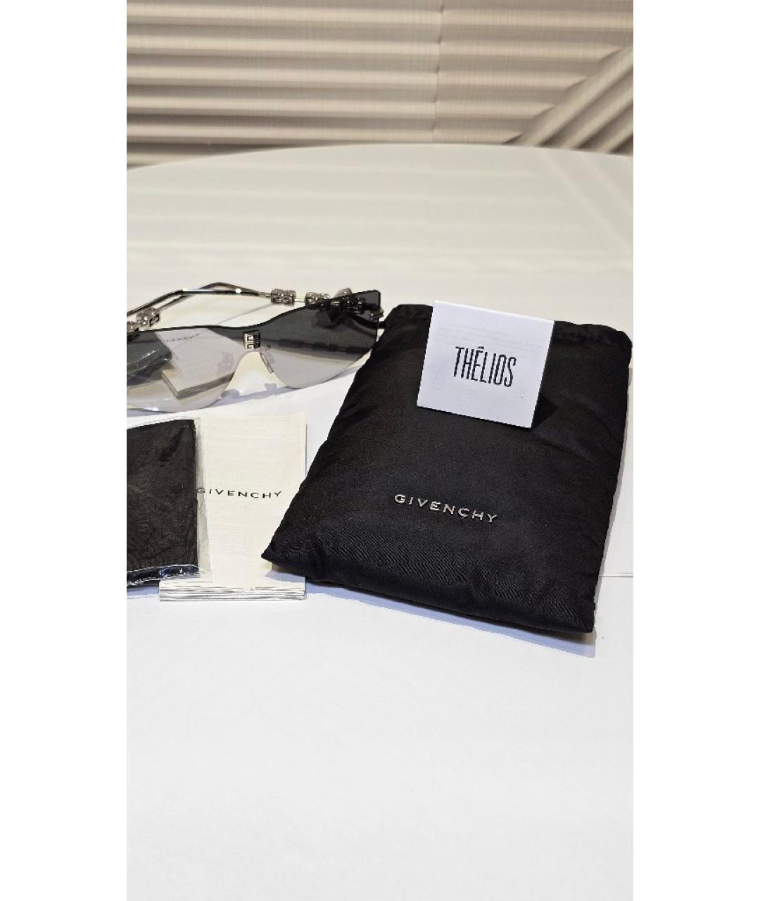 GIVENCHY Серебряные металлические солнцезащитные очки, фото 9