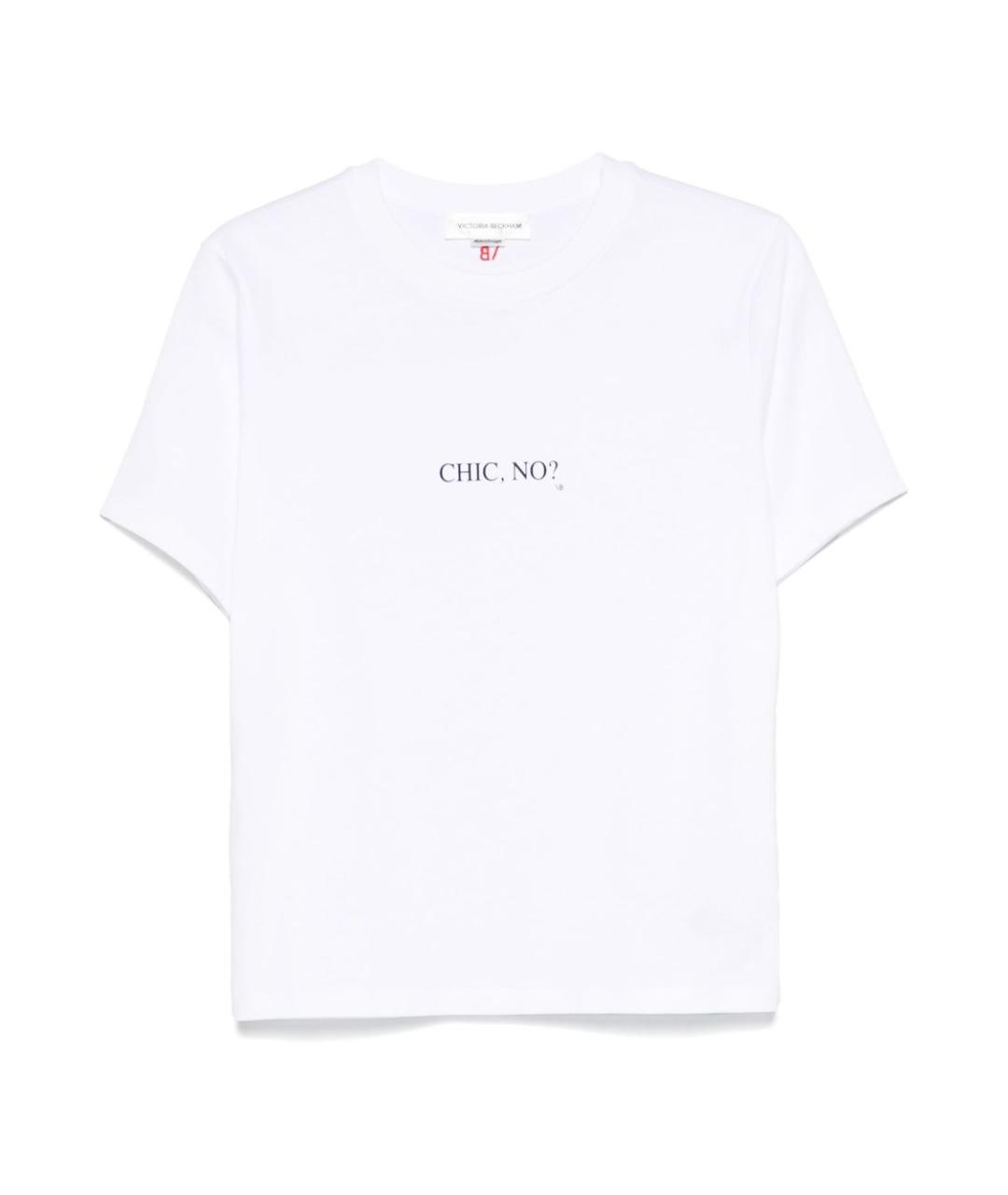 VICTORIA BECKHAM Белая хлопковая футболка, фото 1
