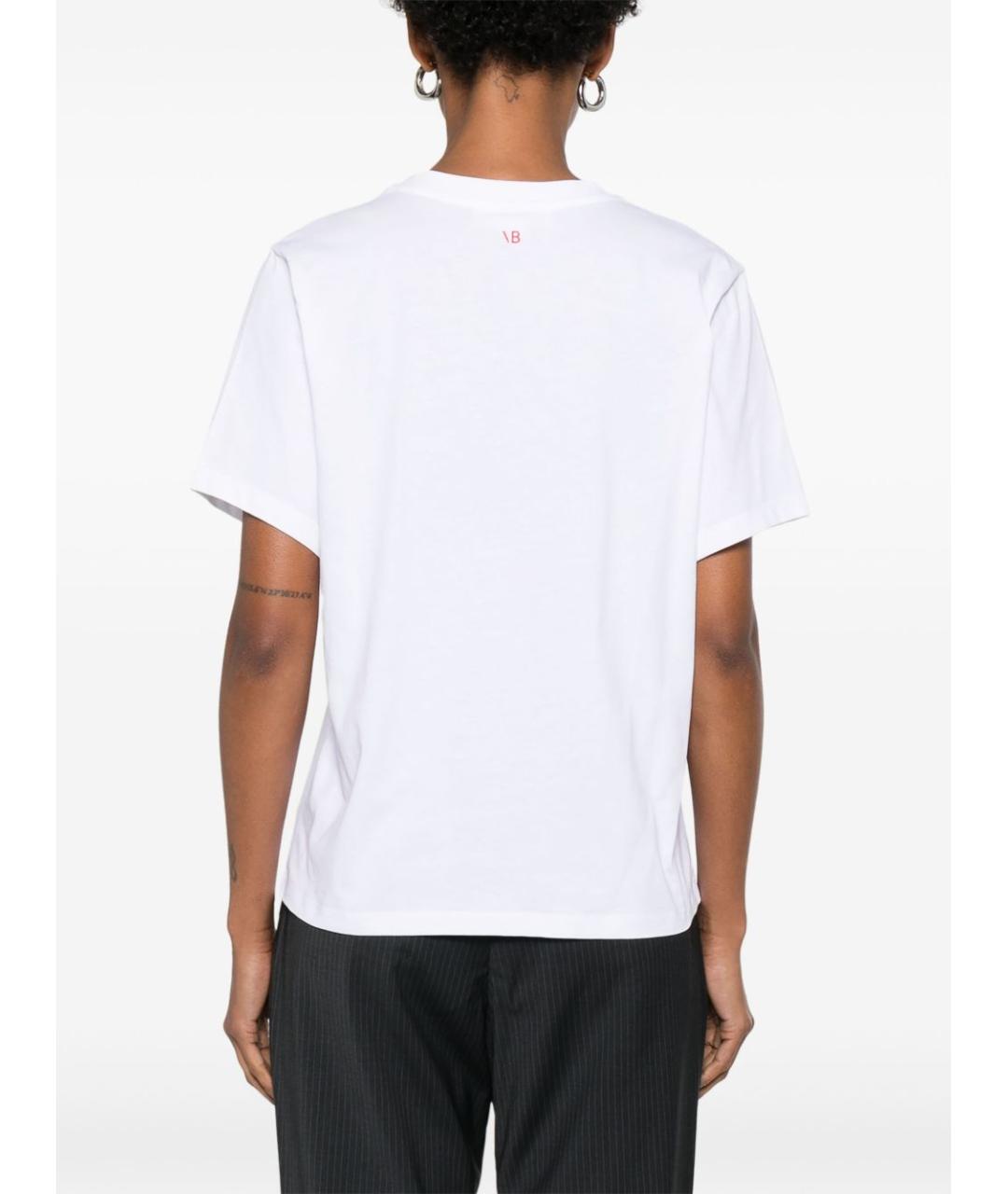 VICTORIA BECKHAM Белая хлопковая футболка, фото 4