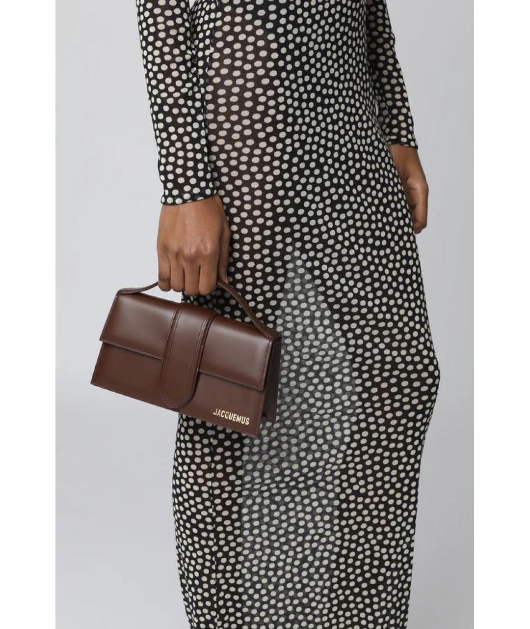 JACQUEMUS Коричневая сумка с короткими ручками, фото 7