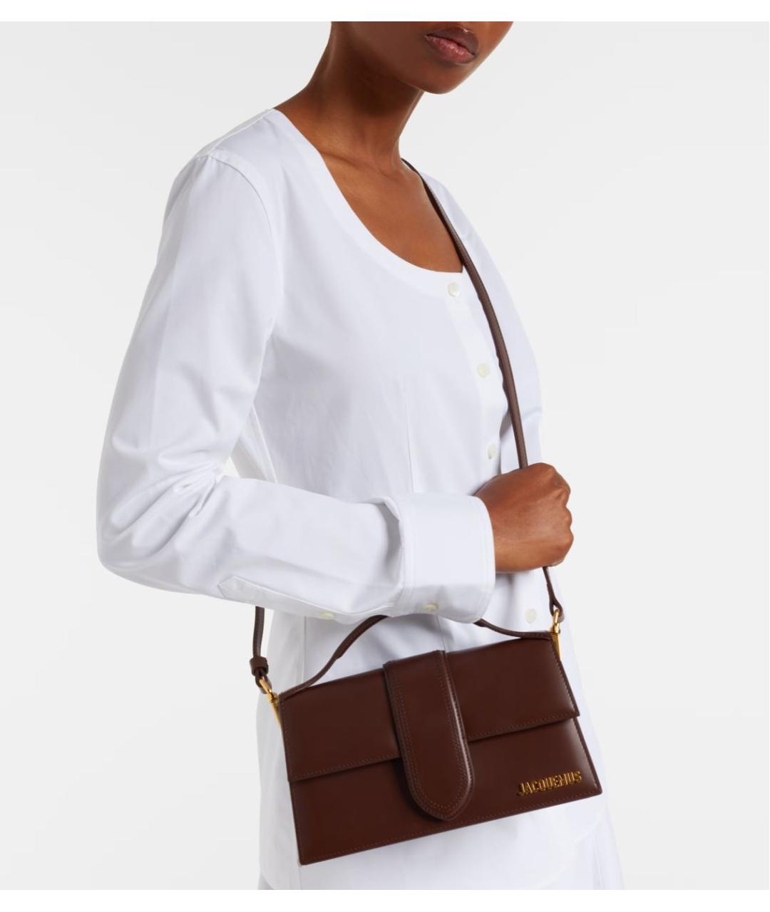 JACQUEMUS Коричневая сумка с короткими ручками, фото 5