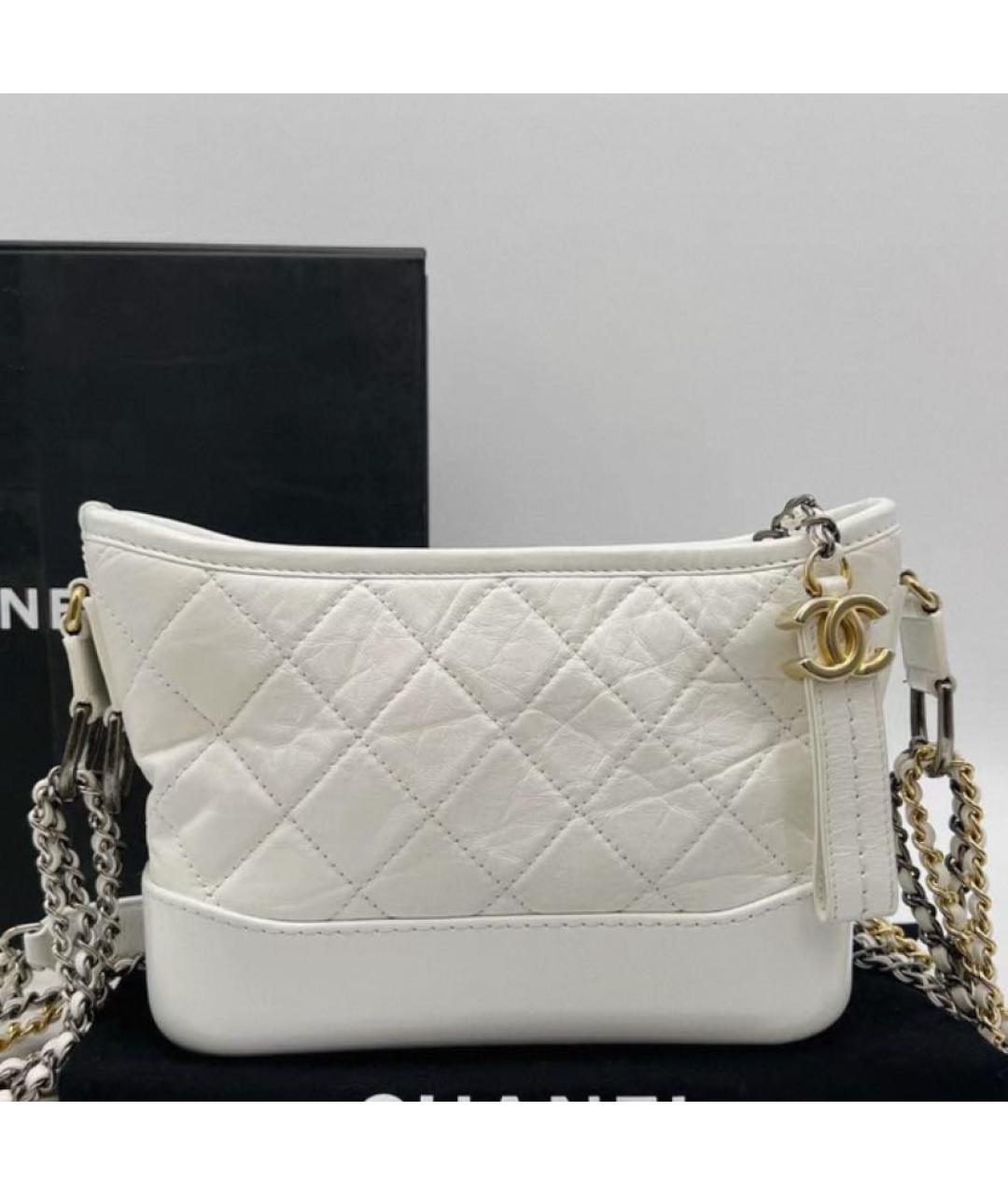 CHANEL Белая кожаная сумка через плечо, фото 2