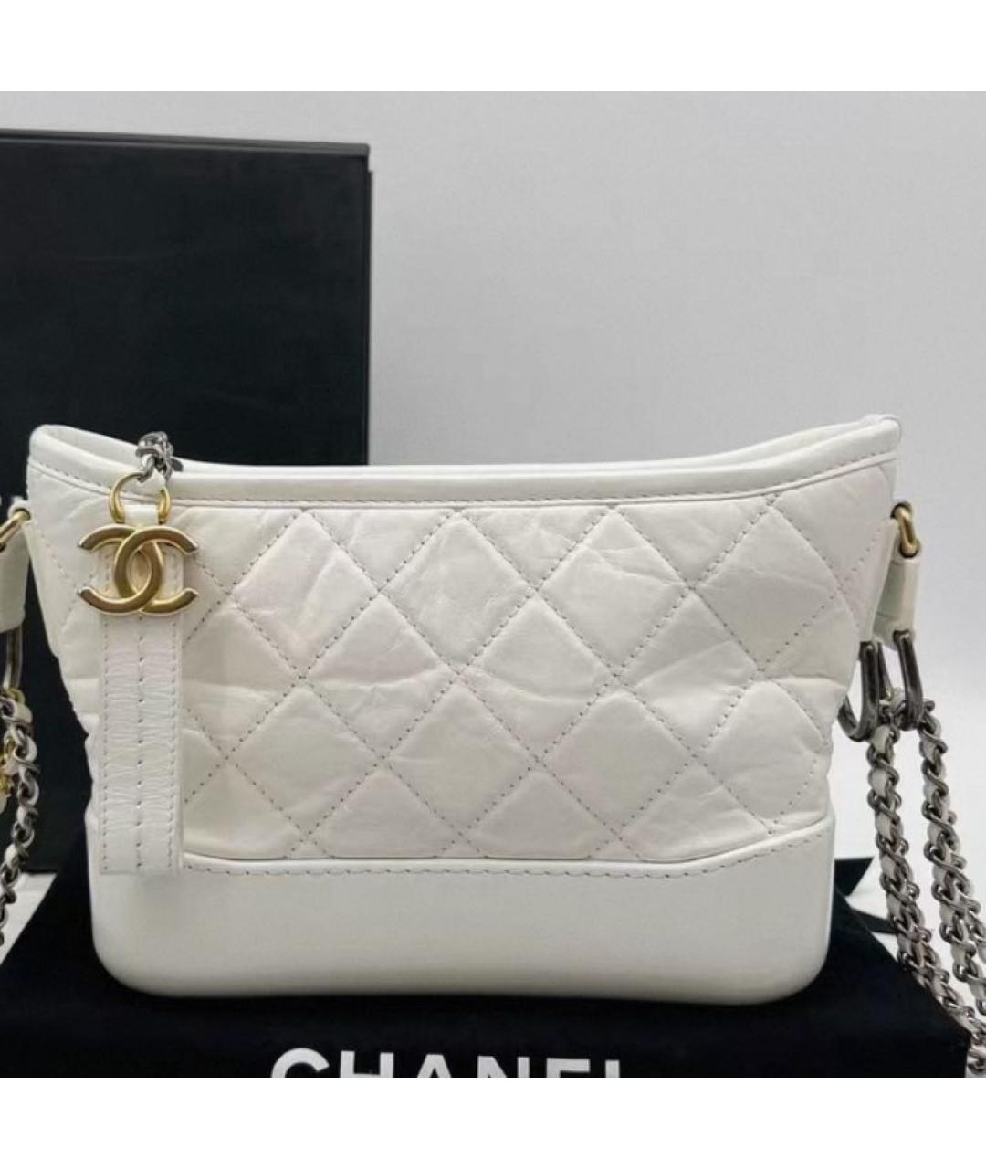 CHANEL Белая кожаная сумка через плечо, фото 4