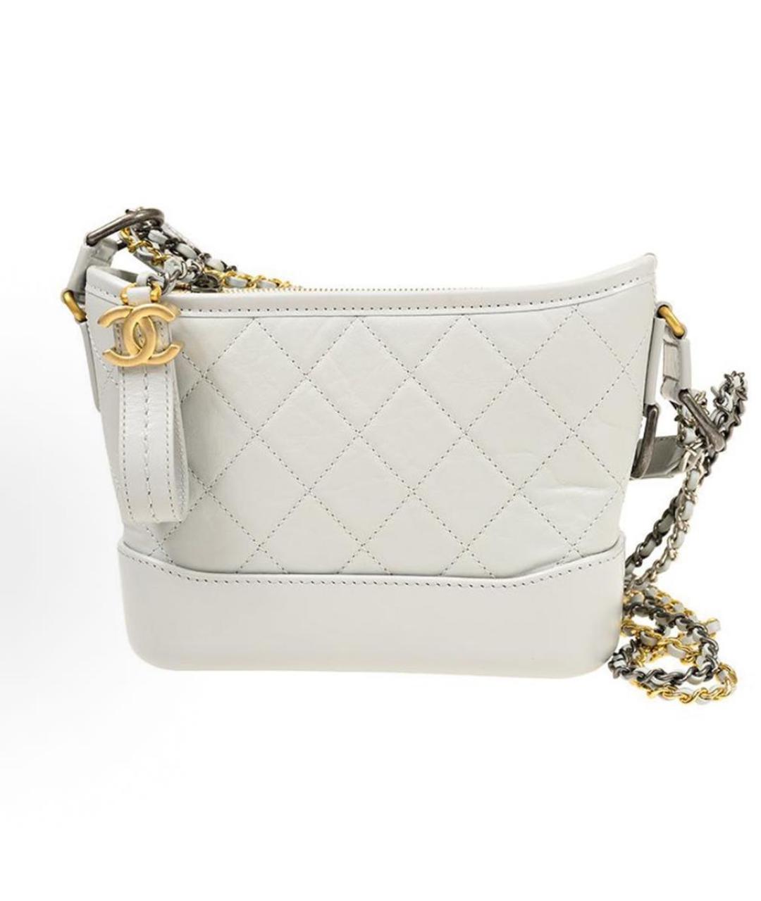 CHANEL Белая кожаная сумка через плечо, фото 6