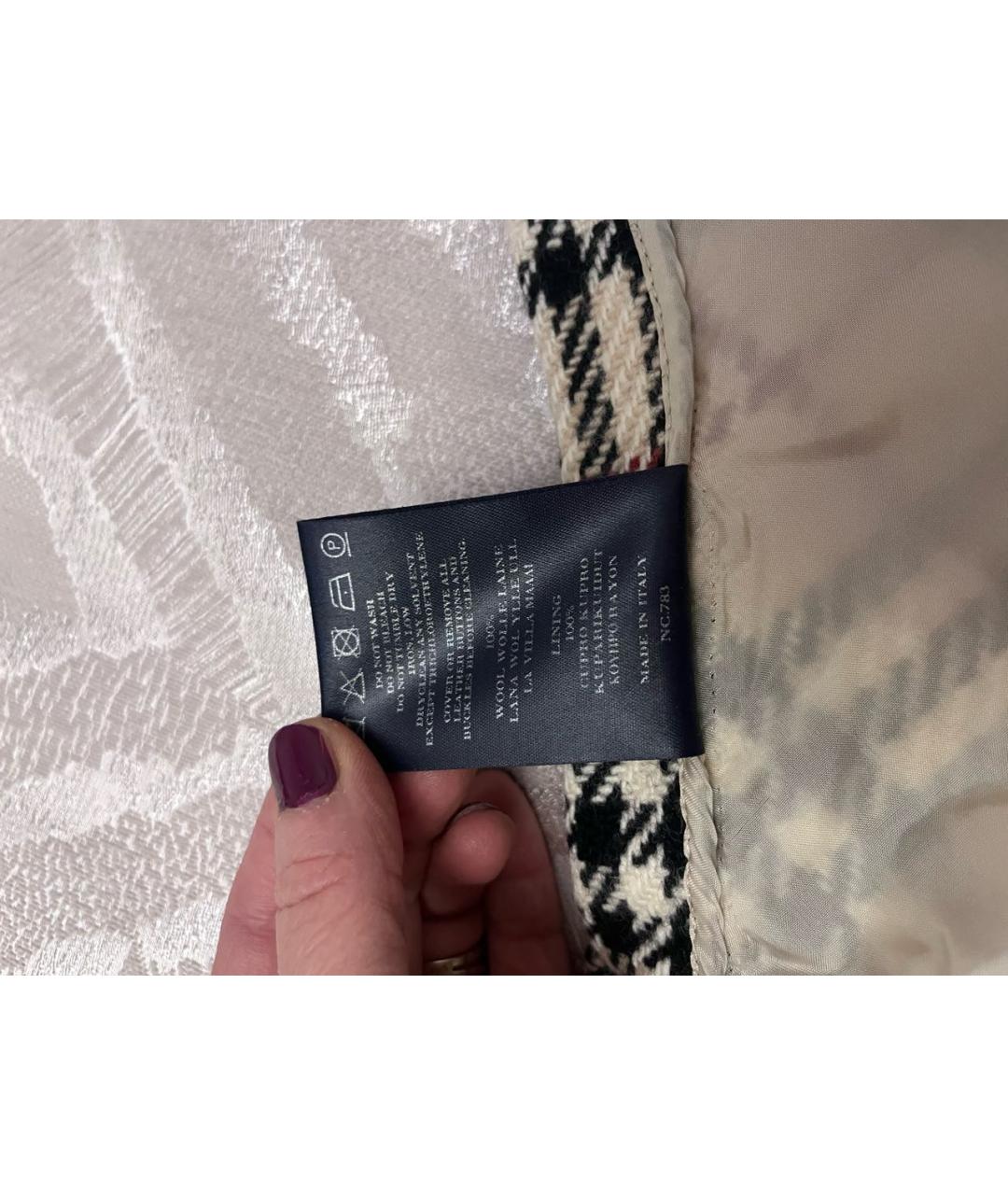 BURBERRY Бежевая шерстяная юбка миди, фото 5